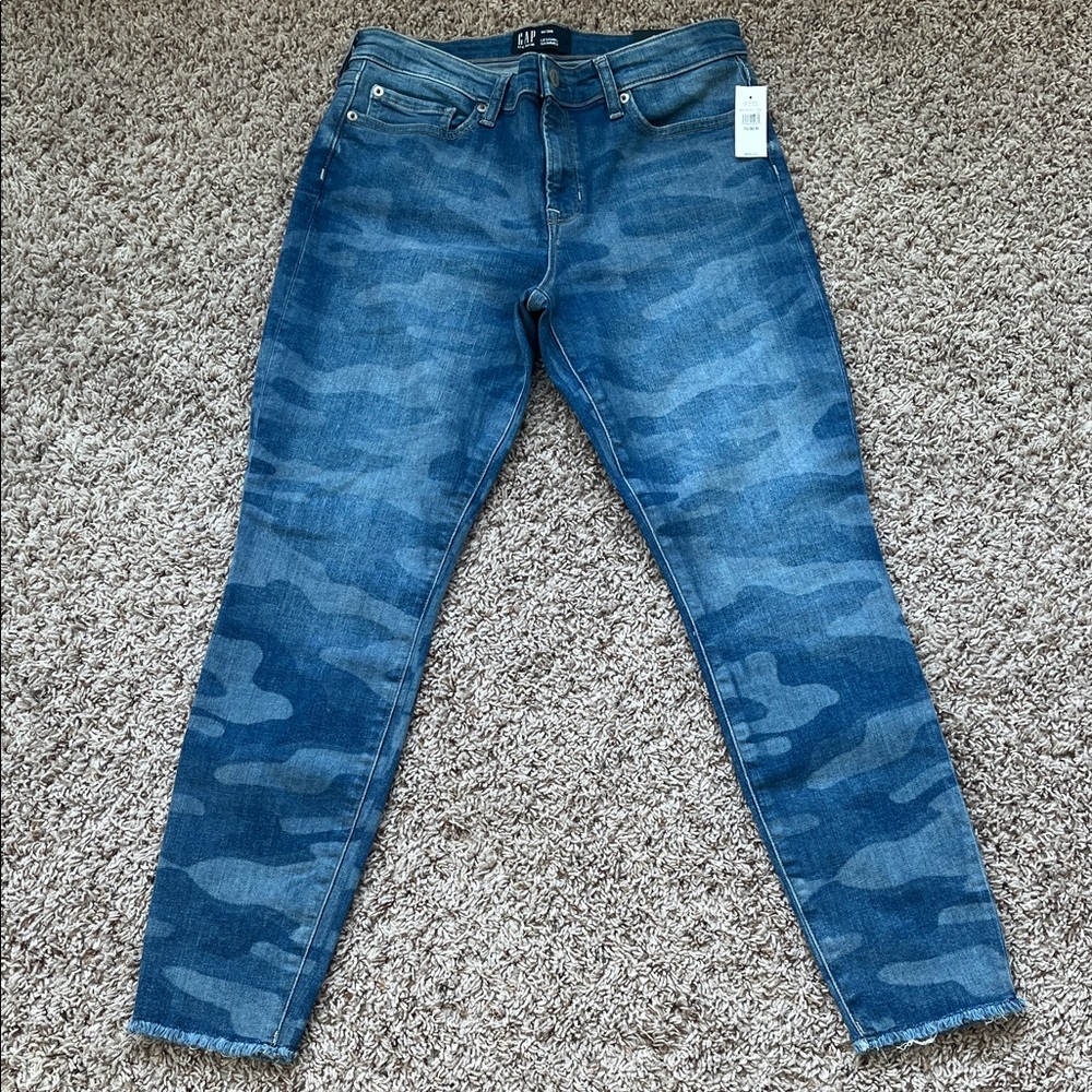 GAP Blue Camouflage Legging Skimmer Skinny Jeans 10/30R